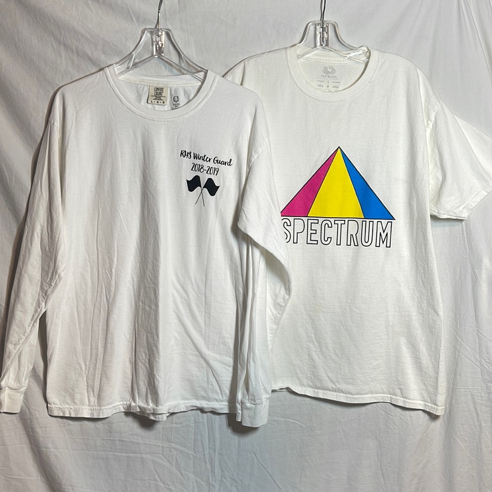 Colorguard Shirt Bundle Large White Marching Band Rhs Short Long Sleeve L Flags